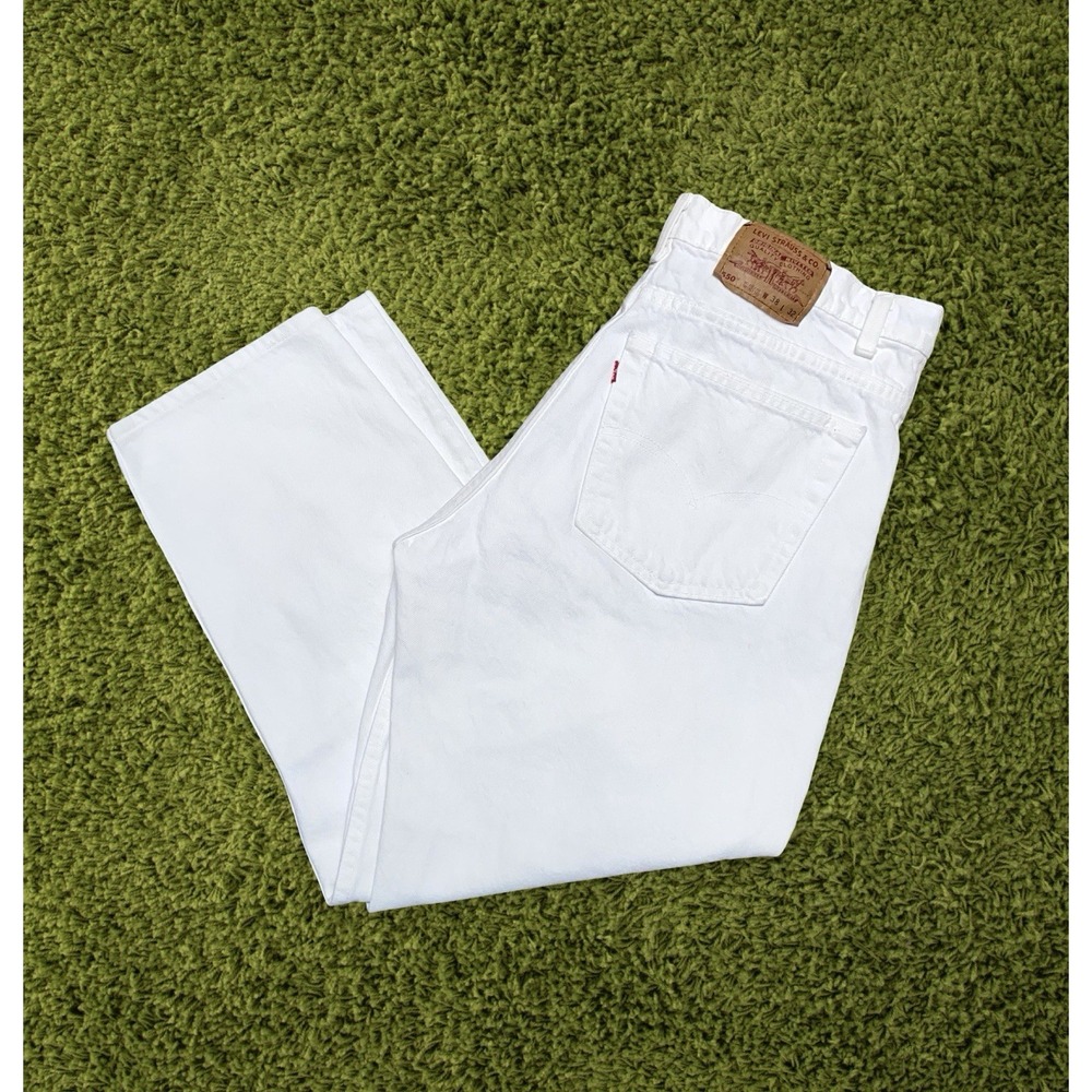 VTG 90s Levis 550 Jeans White Men's Size 38x32 (Actual 36x28) Made in USA 1994